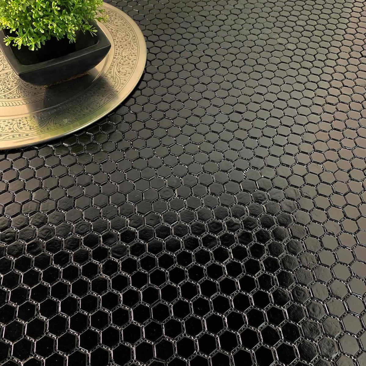 Hexagon Klinker Kasbah Svart-Vit 22x25 cm (klinker, 22x25 cm, Vit)