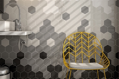 Hexagon Klinker Porto Hex 25 Vit 25x22 cm (klinker, 25x22 cm, Vit)