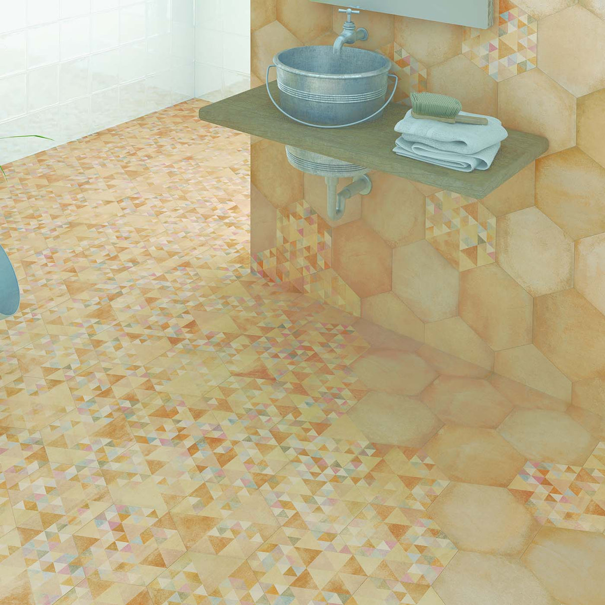 Hexagon Klinker Diorga Vit Matt 20x23 cm (klinker, 20x23 cm, Vit)