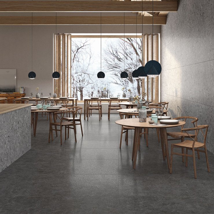 Klinker Gastrovillari Brun-Svart Halvpolerad Rak 60x60 cm (klinker, 60x60 cm, Svart)