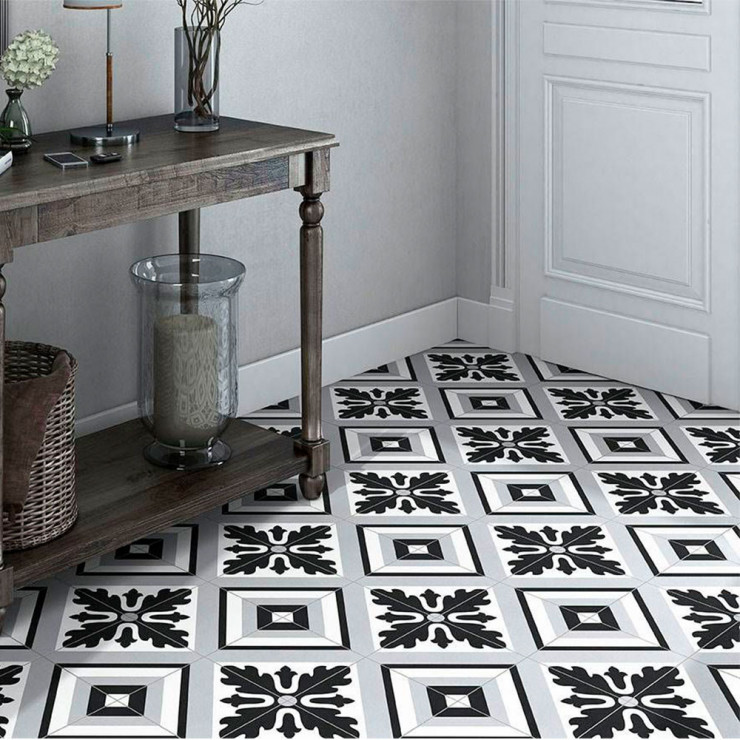 Klinker Monforte Flerfärgad Mönstrad 2 Vit-Svart Matt 20x20 cm (klinker, 20x20 cm, Vit)