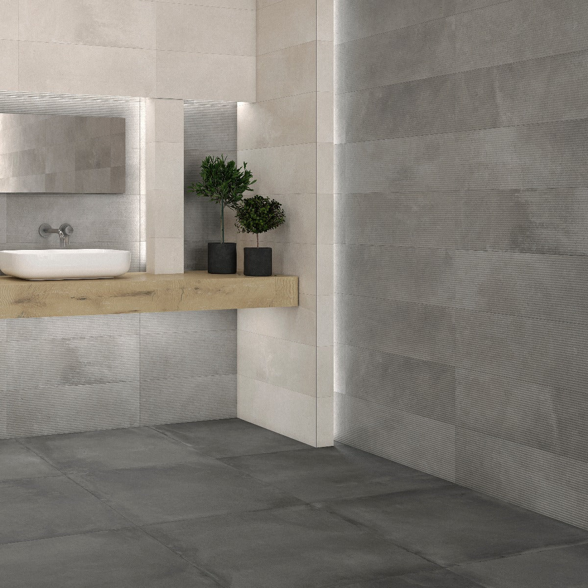 Klinker Powder Grå Matt Rund 30x60 cm (klinker, 30x60 cm)