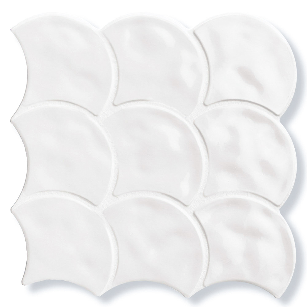 Klinker Scale Shell Vit Blank 31x31 cm (klinker, 31x31 cm, Vit)