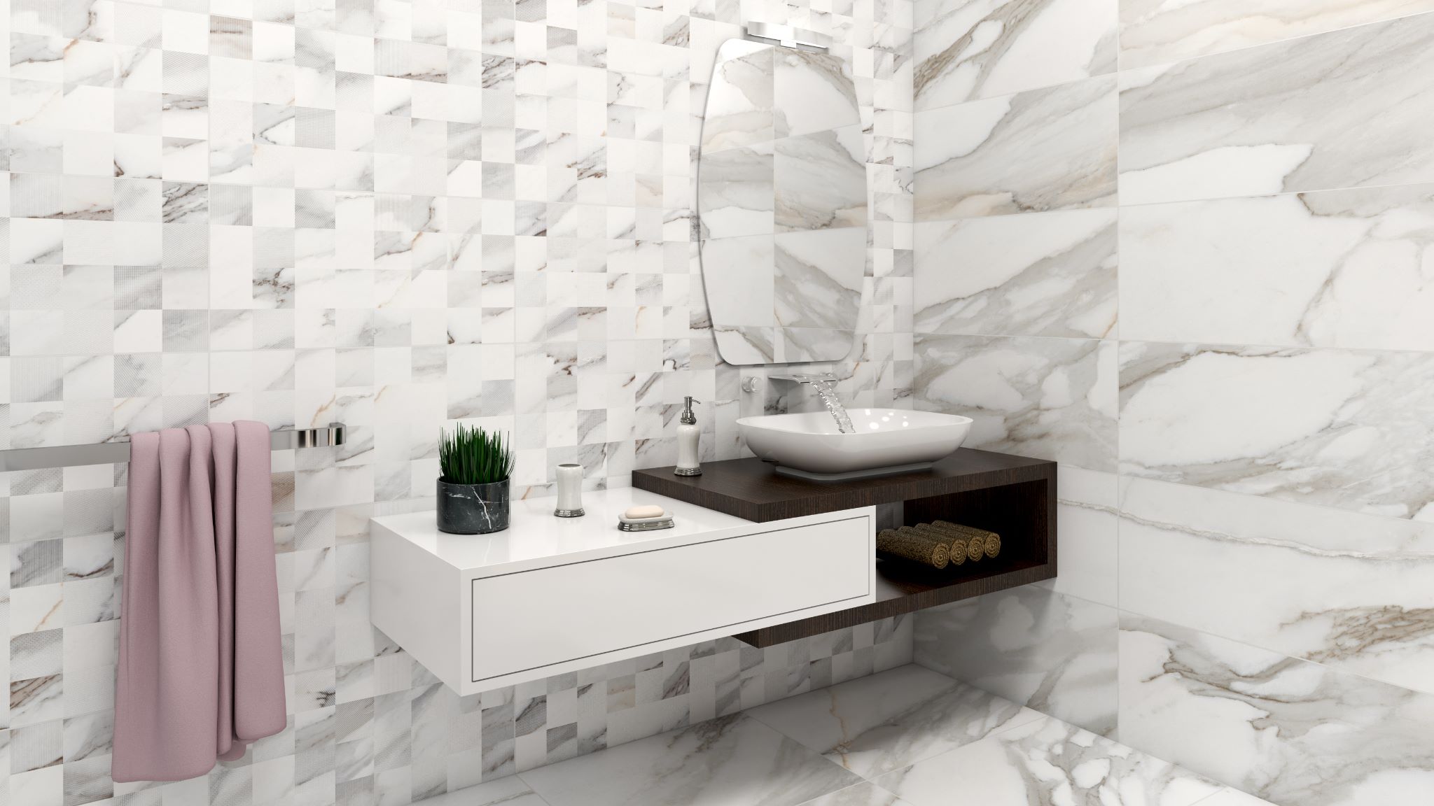 Marmor Klinker Apuan Bianco Vit Modular 44x66 cm (klinker, 44x66 cm, Vit)