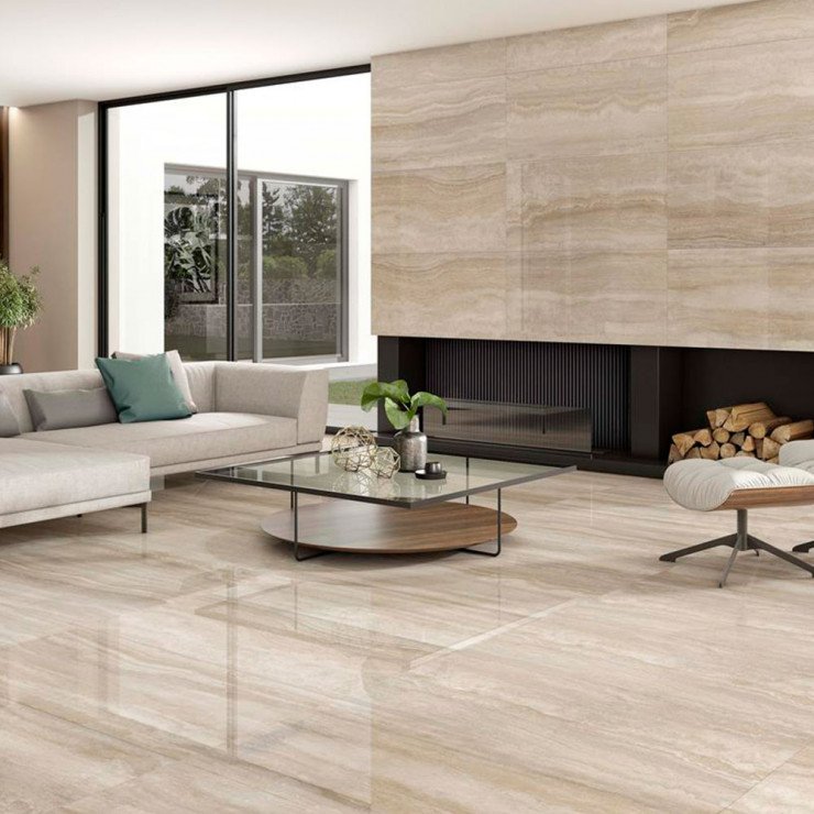Marmor Klinker Cupid Beige Polerad 60x120 cm (klinker, 60x120 cm, Beige)