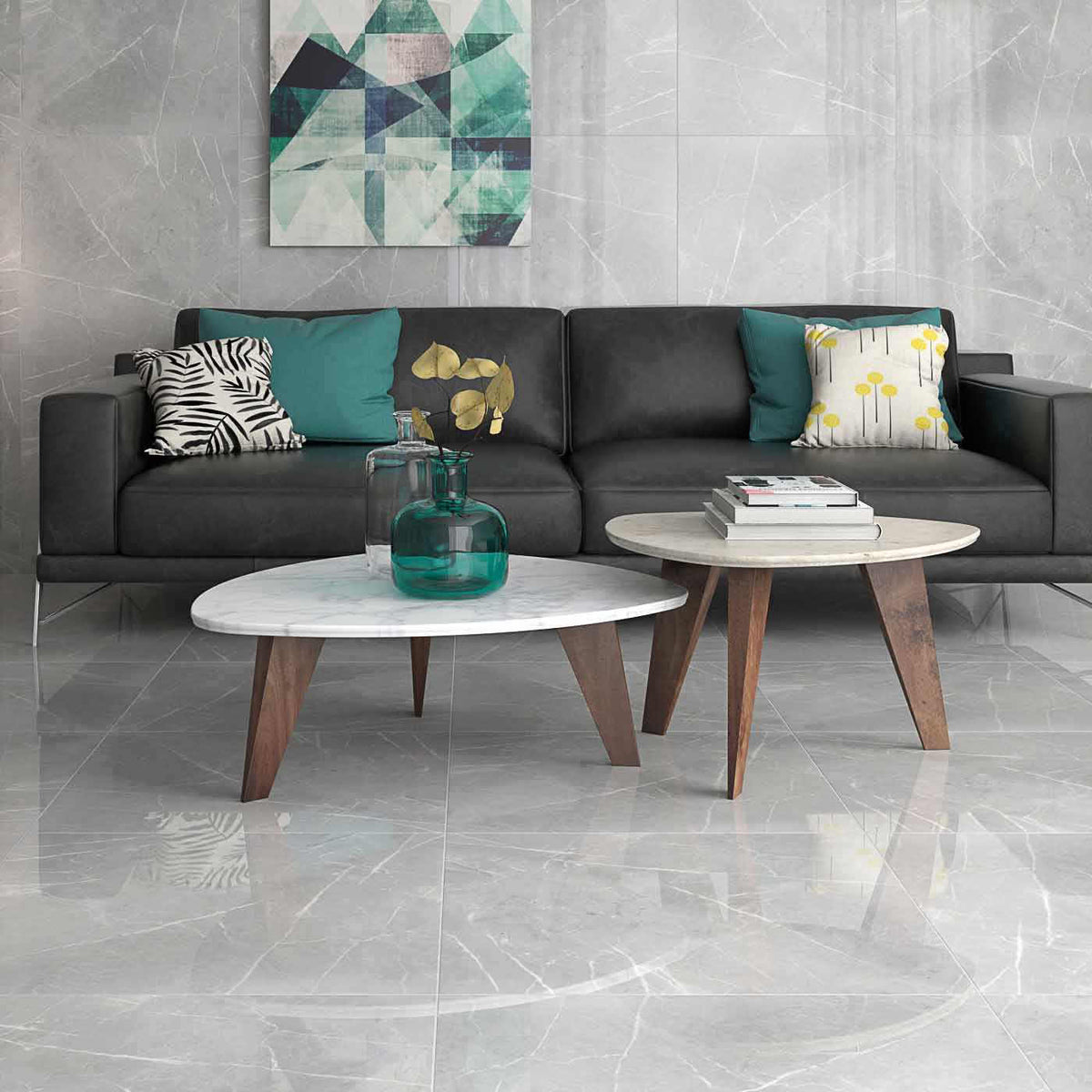 Marmor Klinker Trento Perla Polerad 60x120 cm (klinker, 60x120 cm)