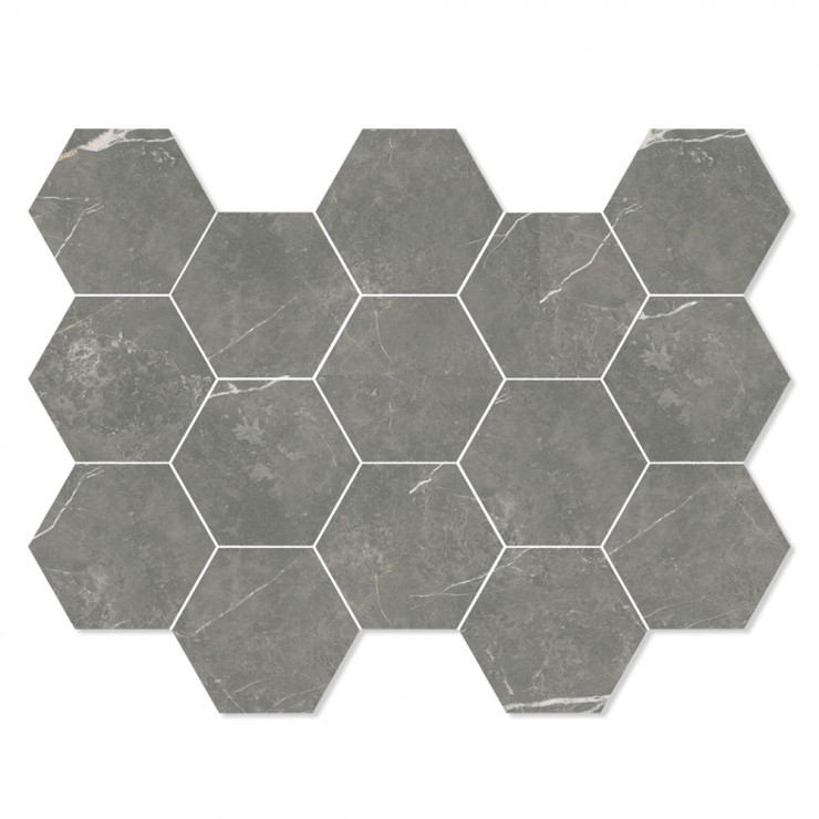 Marmor Mosaik Klinker Prestige Mörkgrå Matt 33x23 cm (mosaik, 33x23 cm, Grå)