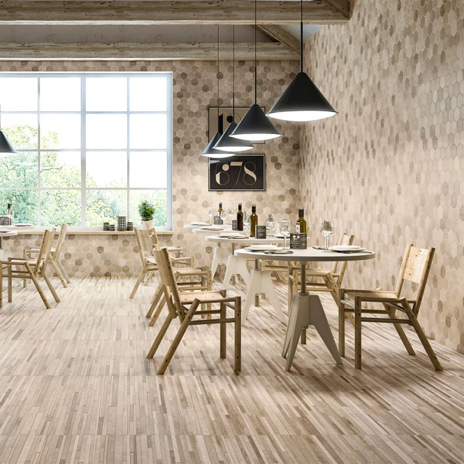 Mosaik Klinker Sequoia Brun Matt Trä 33x33 (mosaik, Brun)