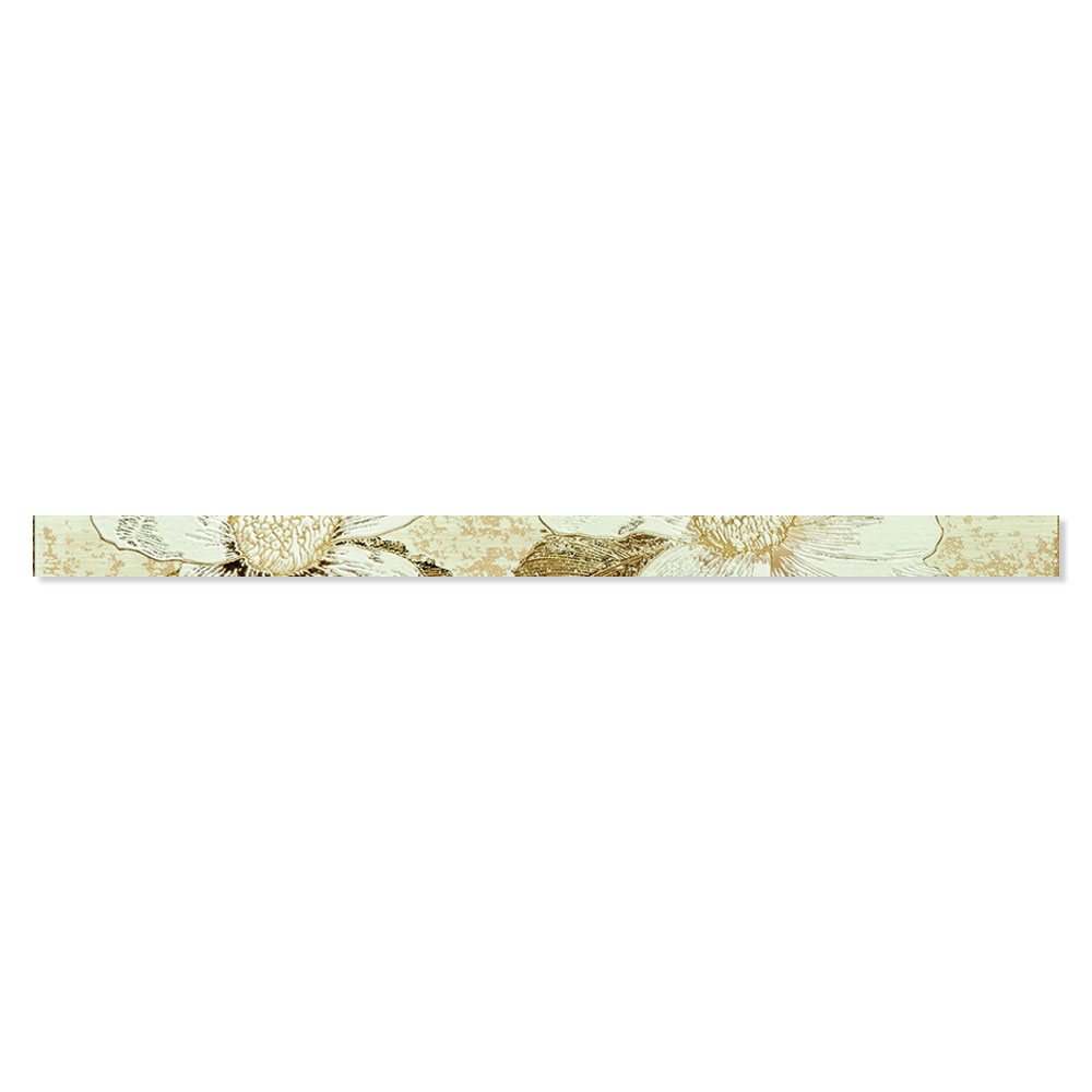 Blommigt Kakel Almere Flerfärgad Beige Blank 4.5x75 cm