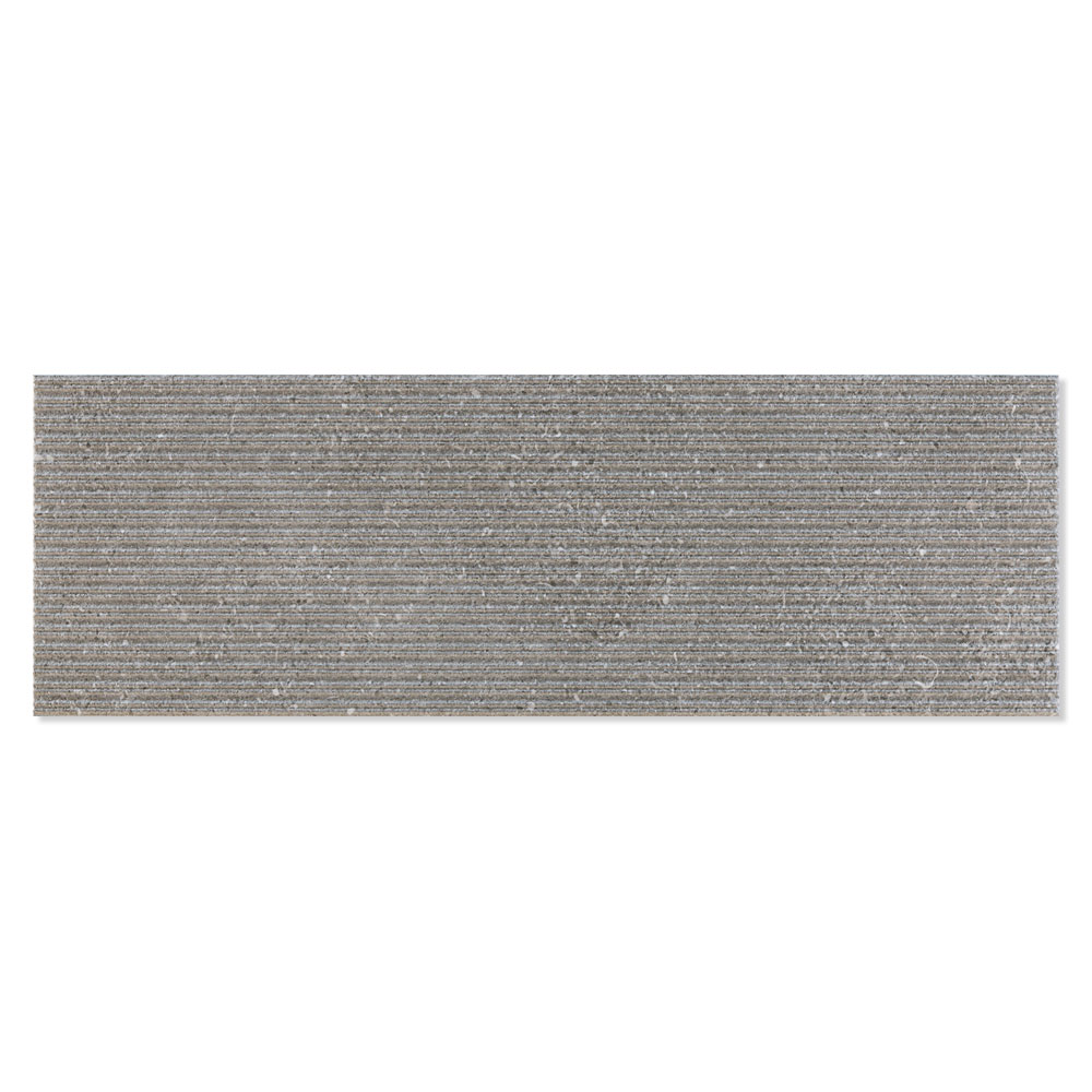 Dekor Kakel Kalksten Grå Matt-Relief Rund 25x75 cm