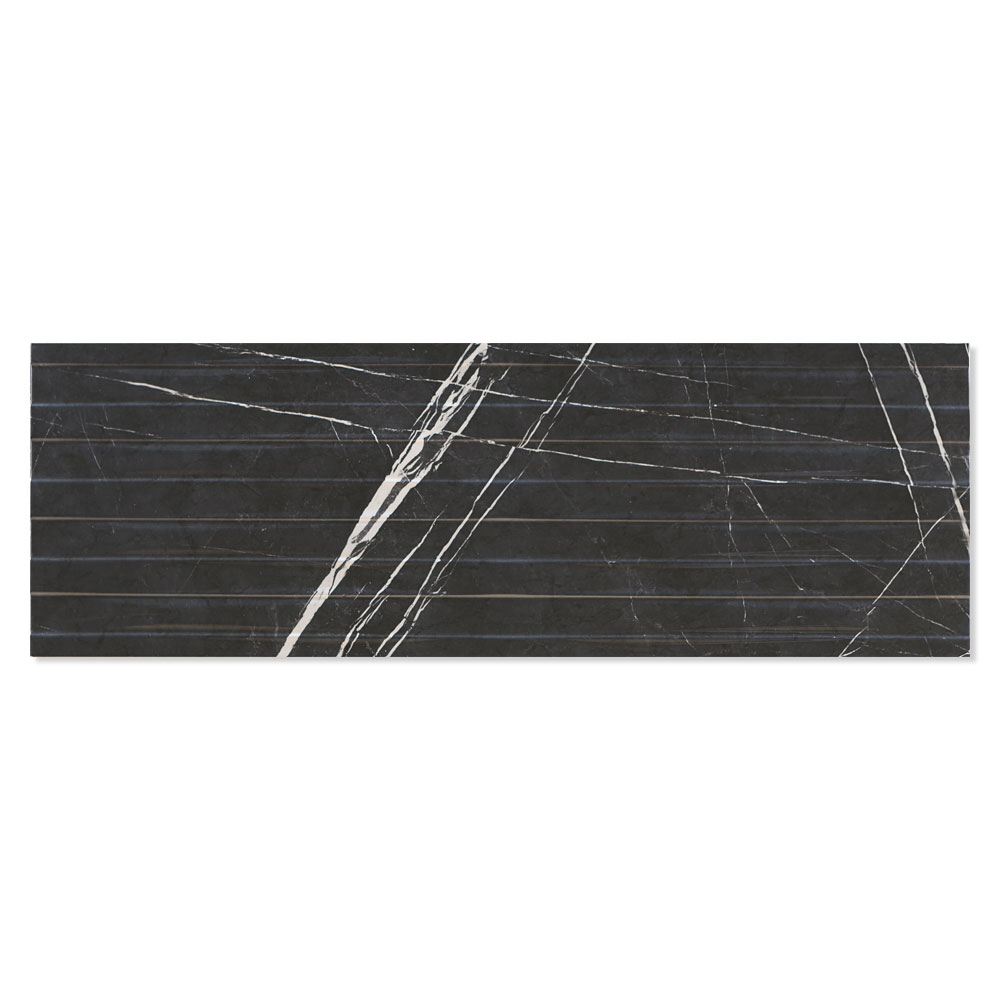 Dekor Marmor Kakel Caronte Svart Blank-Relief 40x120 cm