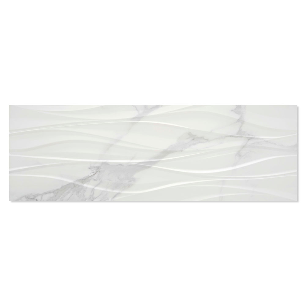 Dekor Marmor Kakel Purity Vit Vågor Matt 40x120 cm