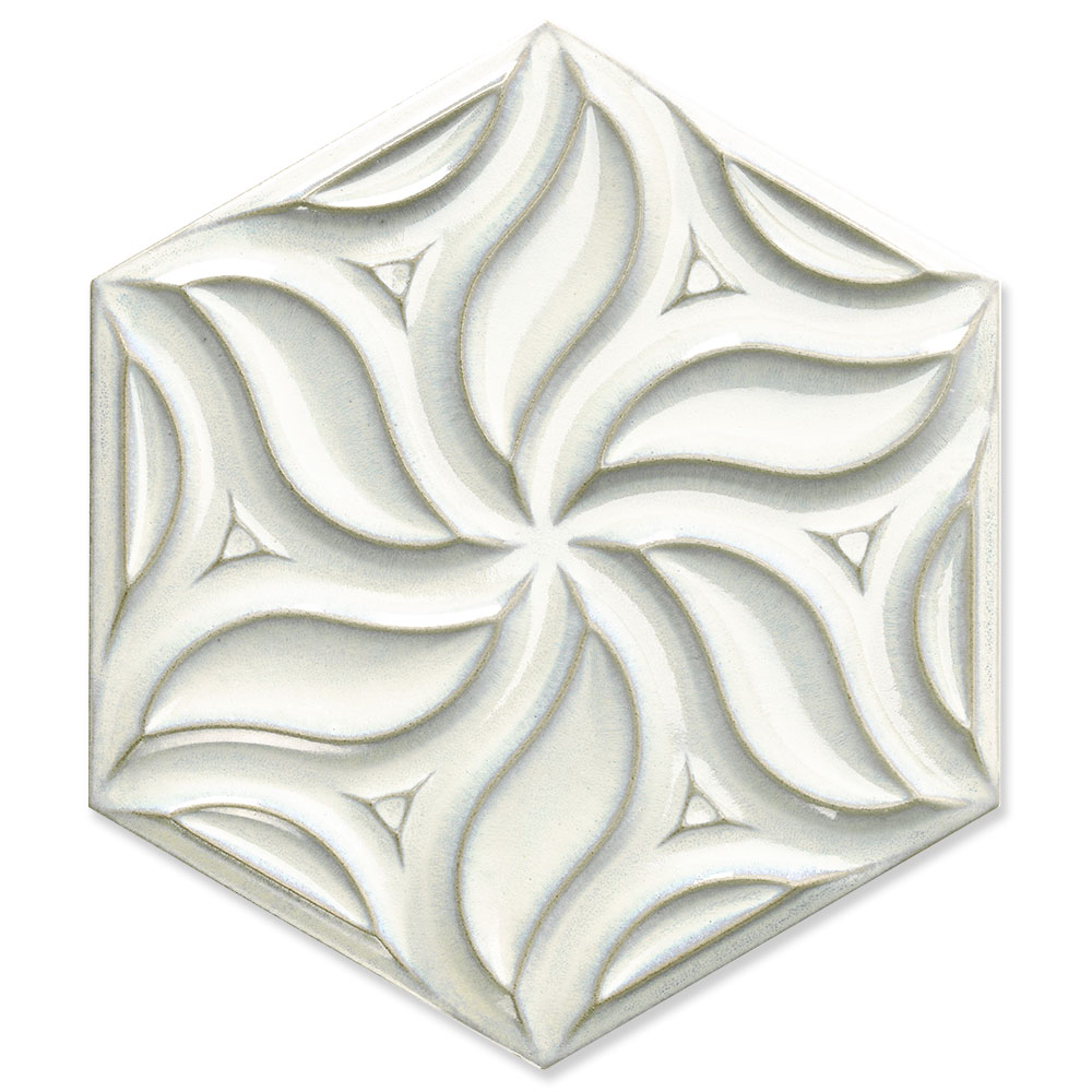 Hexagon Kakel Ivy Vit Blank 25x51 cm