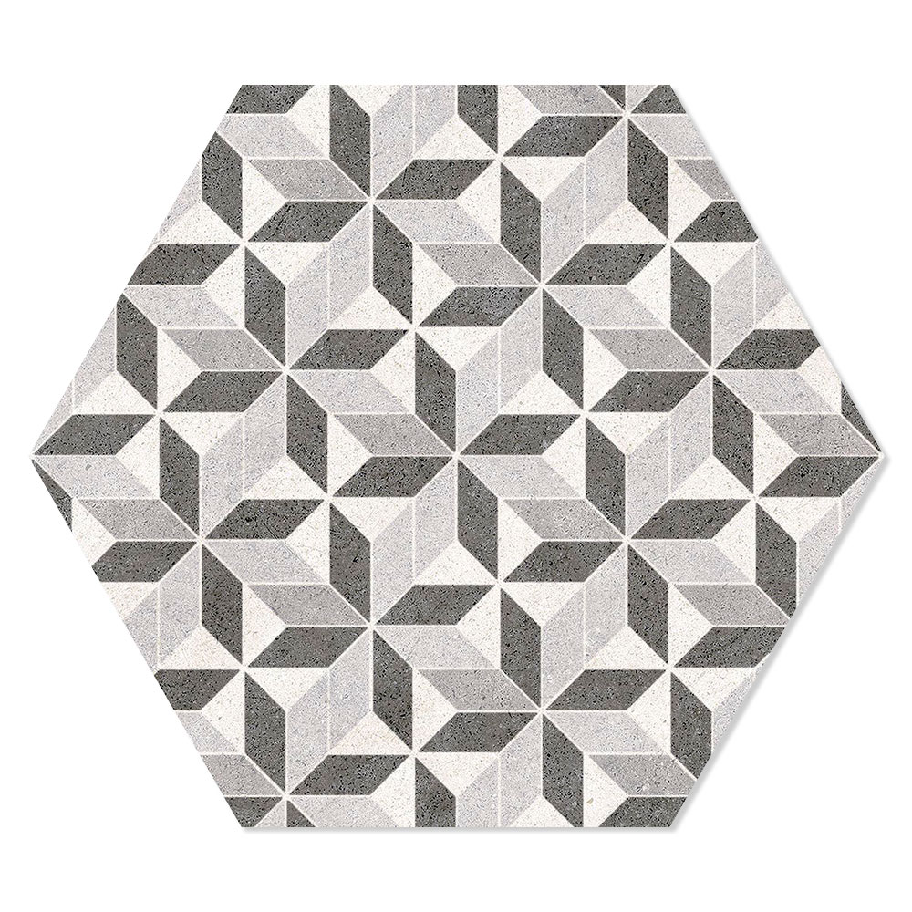 Hexagon Klinker Vintage Mix Flerfärgad 25x22 cm