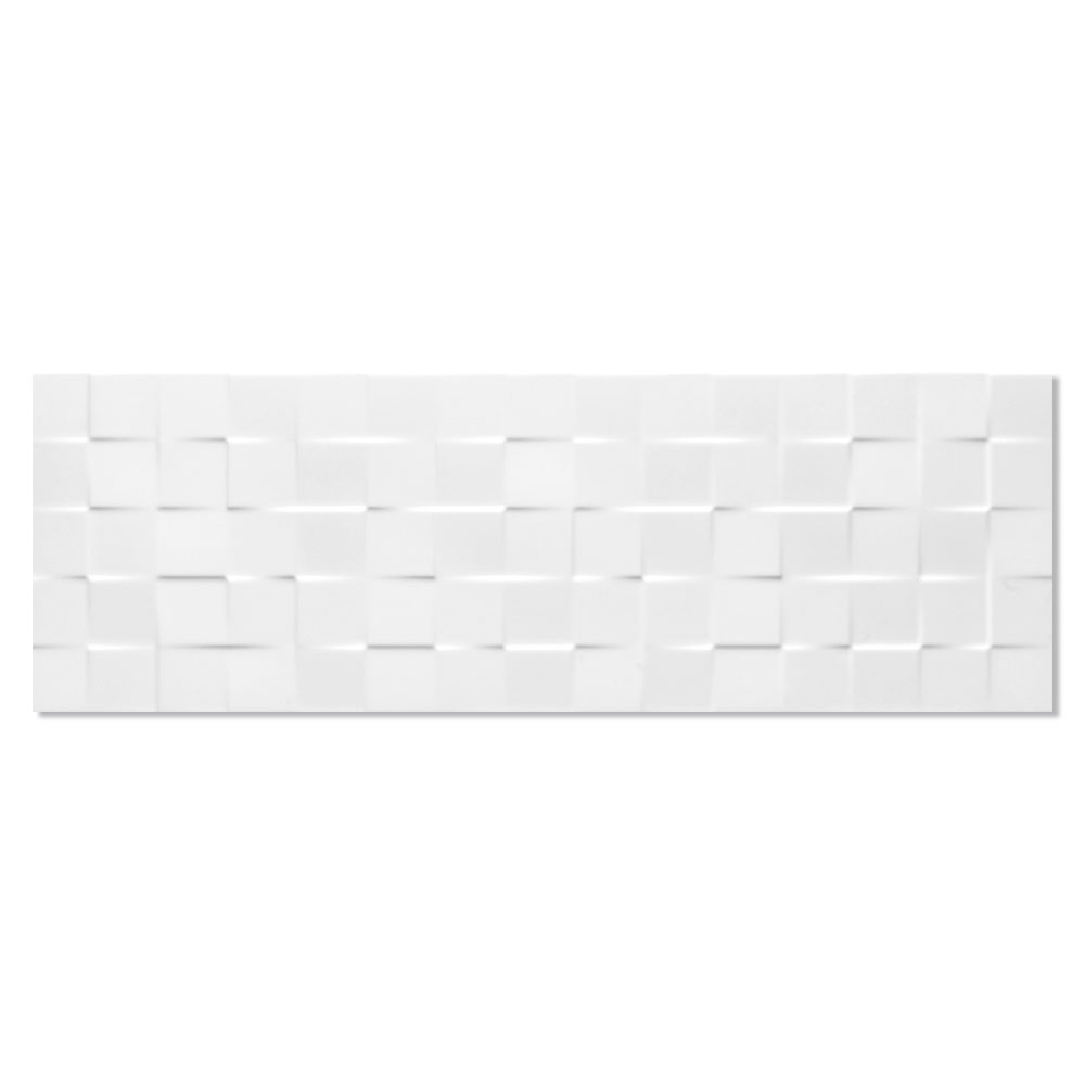 Kakel Sun Cubic Vit Blank-Relief 25x75 cm