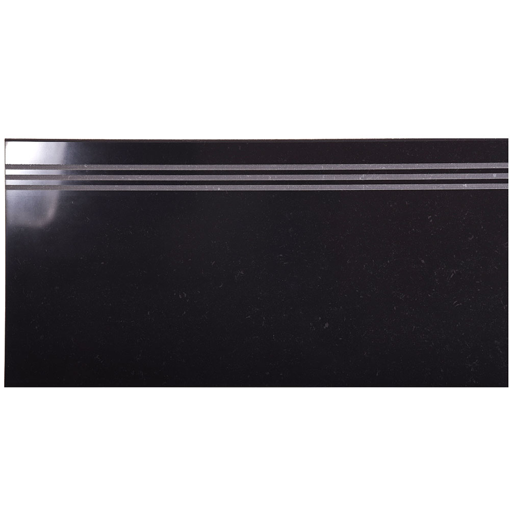 Klinker Arredo Fojs Collection Black Glossy 30x60 cm Trappsteg/Trappnos