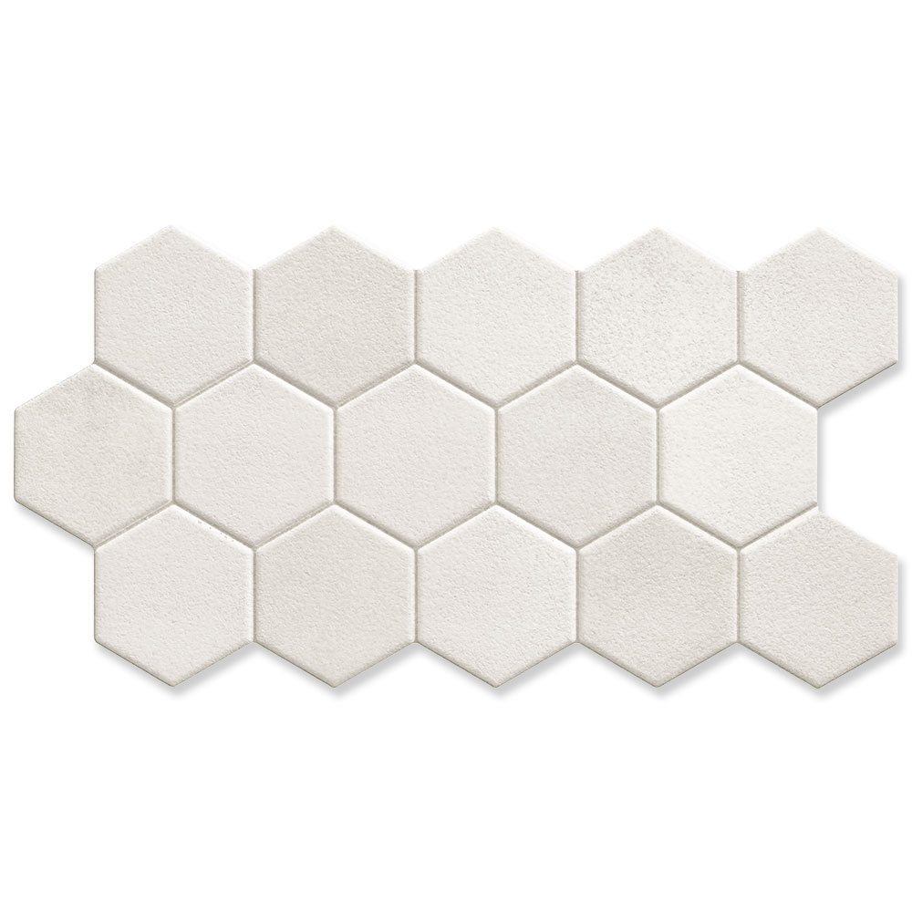 Klinker Hex White Vit Matt 27x51 cm