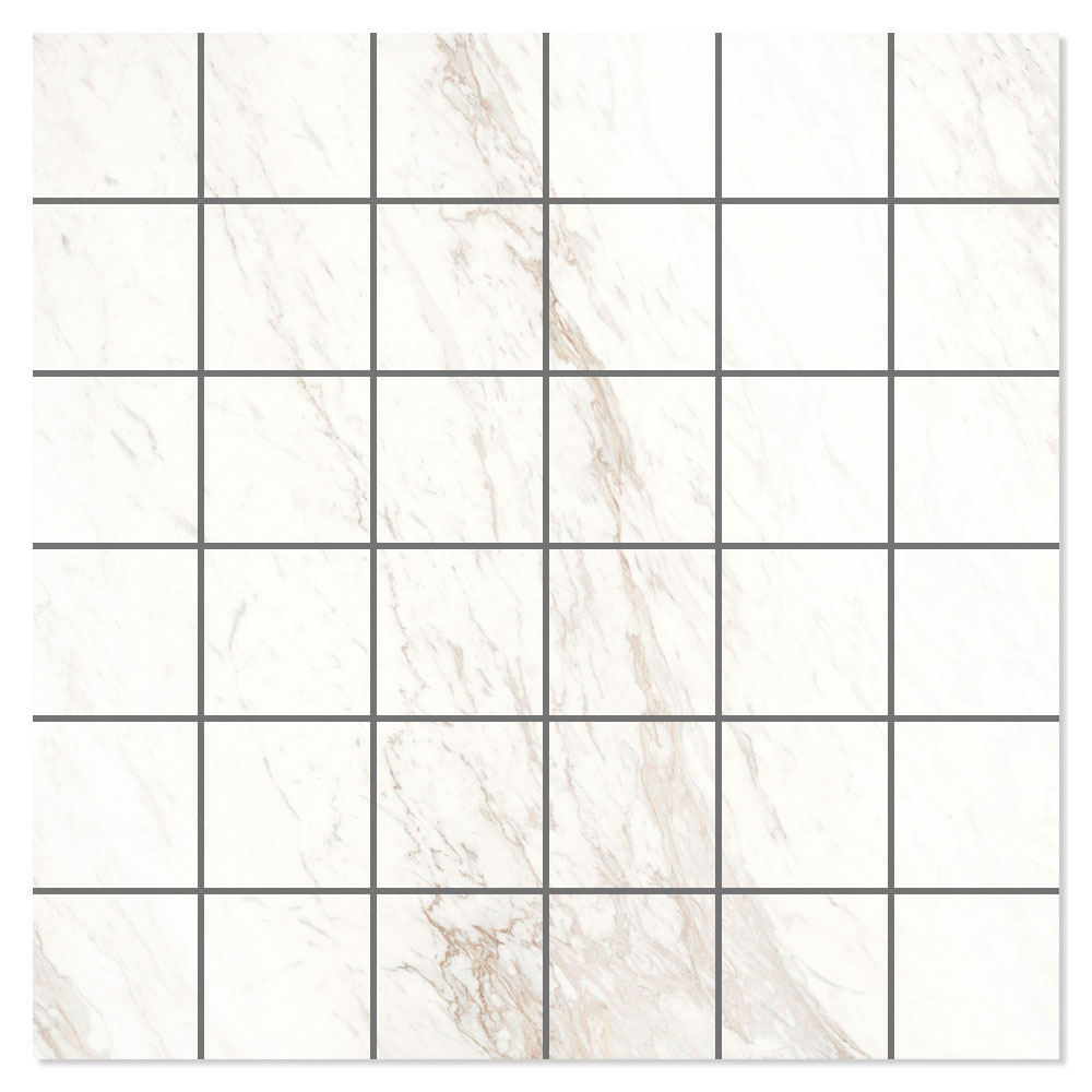 Marmor Mosaik Klinker Hera Vit Blank-Polerad Rak 30x30