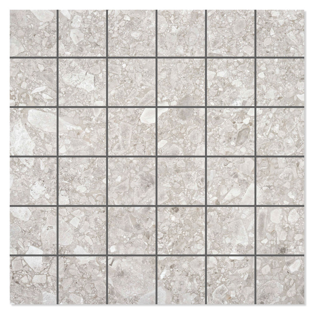 Mosaik Klinker Rockart Ljusgrå Matt 30x30