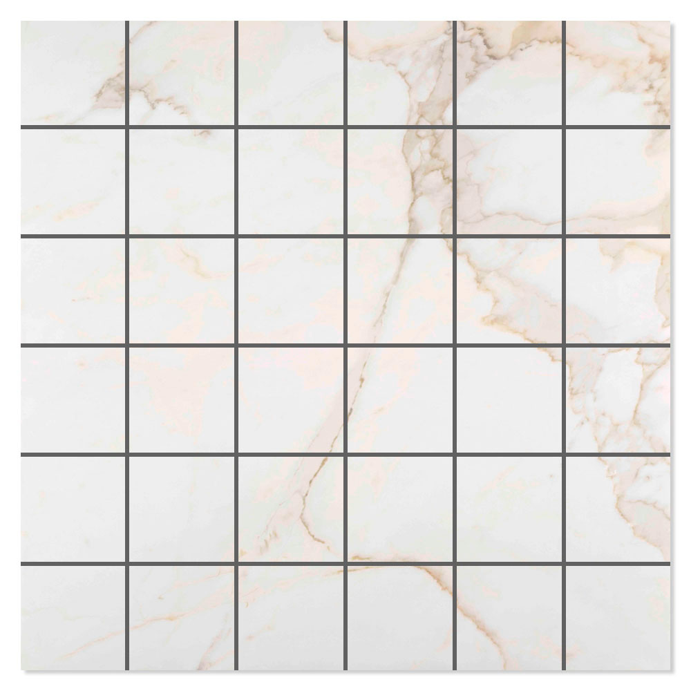 Mosaik Marmor Klinker Lancelot Vit Matt 30x30