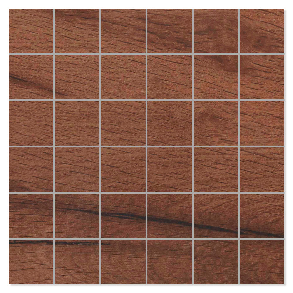 Mosaik Träklinker Vertige Mörkbrun Matt 30x30