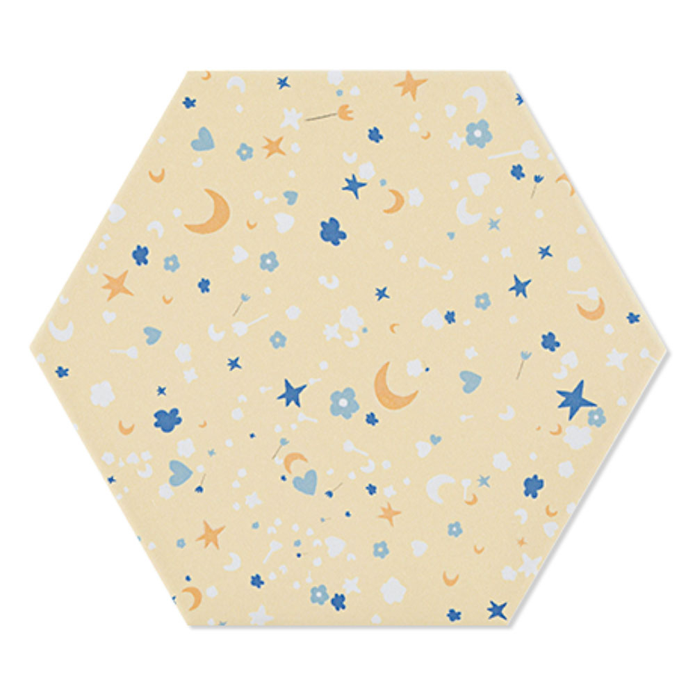 Hexagon Klinker Amelia Confetti Gul Matt 20x23 cm