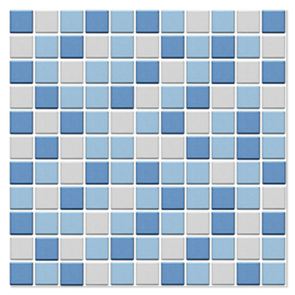Mosaik Klinker Mosaicos Mix Blå Matt 32x32