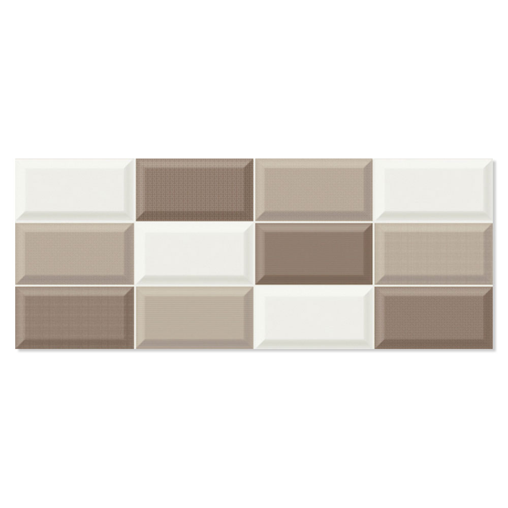 Kakel Batim Vit-Ljusbrun Blank Fasat Rund 20x50 cm